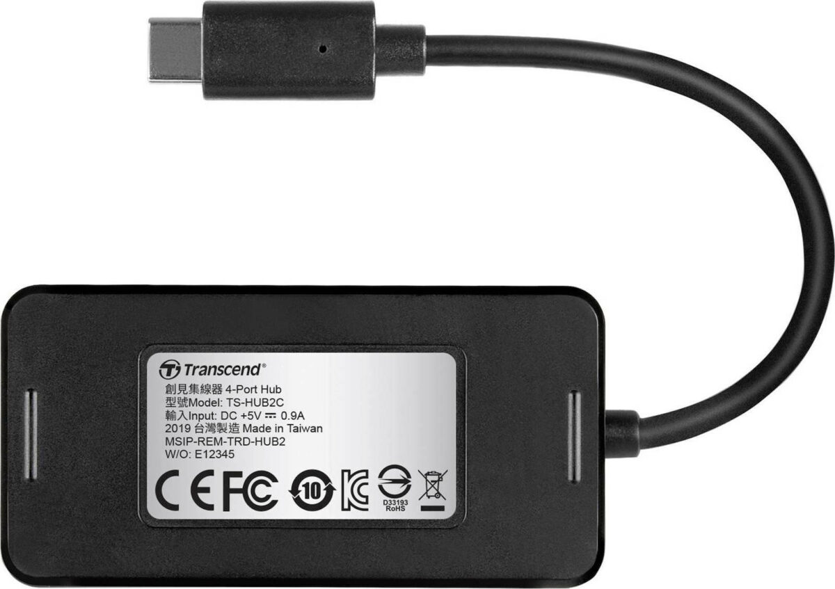 Transcend HUB2C USB 3.1 Hub 4 Θυρών με σύνδεση USB-C - Image 3