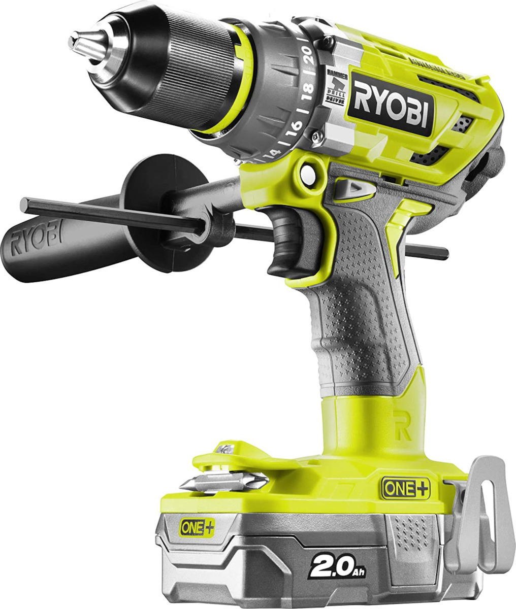 Ryobi R18PD7-220B Κρουστικό Δραπανοκατσάβιδο Μπαταρίας Brushless 18V 2x2Ah