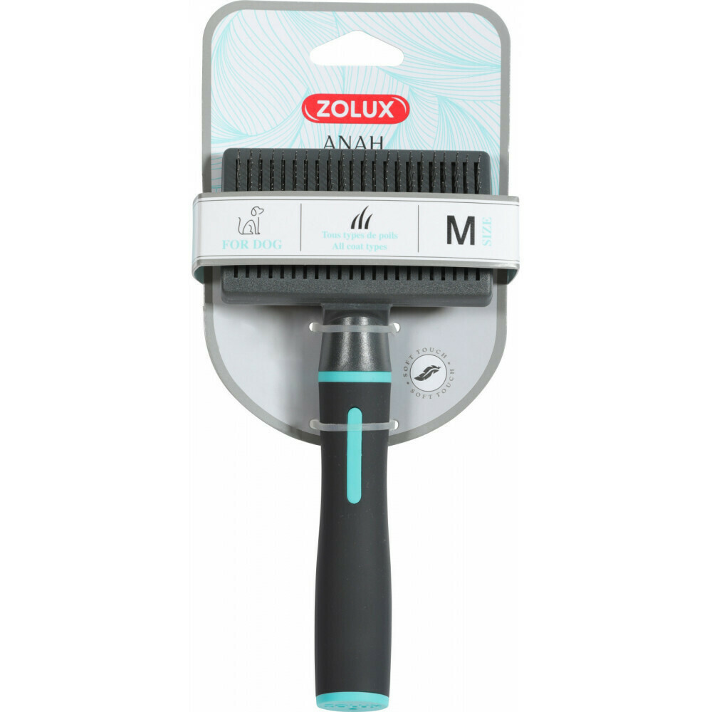 Zolux ANAH with Extendable Needles Βούρτσα Medium για Διάφορα Μήκη Τρίχας για Περιποίηση Τριχώματος Τιρκουάζ