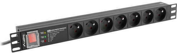 Lanberg Πολύπριζο Rack 19" 1U 16A