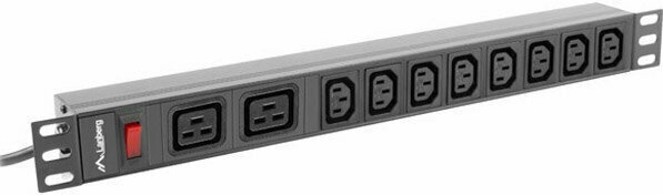 Lanberg Πολύπριζο Rack 19' 1U 16A 2X C19 8X IEC C13
