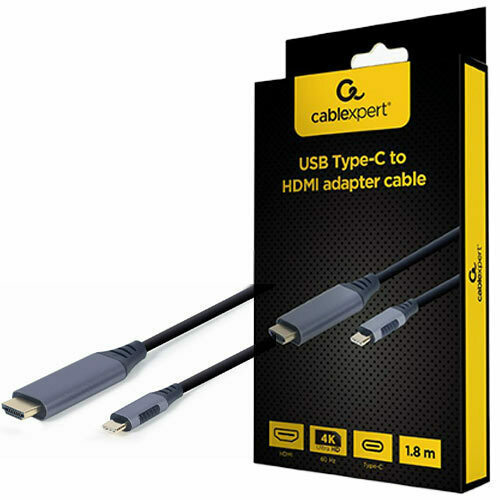 Cablexpert HDMI 2.0 HDMI male - USB-C male 1.8m Μαύρο (CC-USB3C-HDMI-01-6)