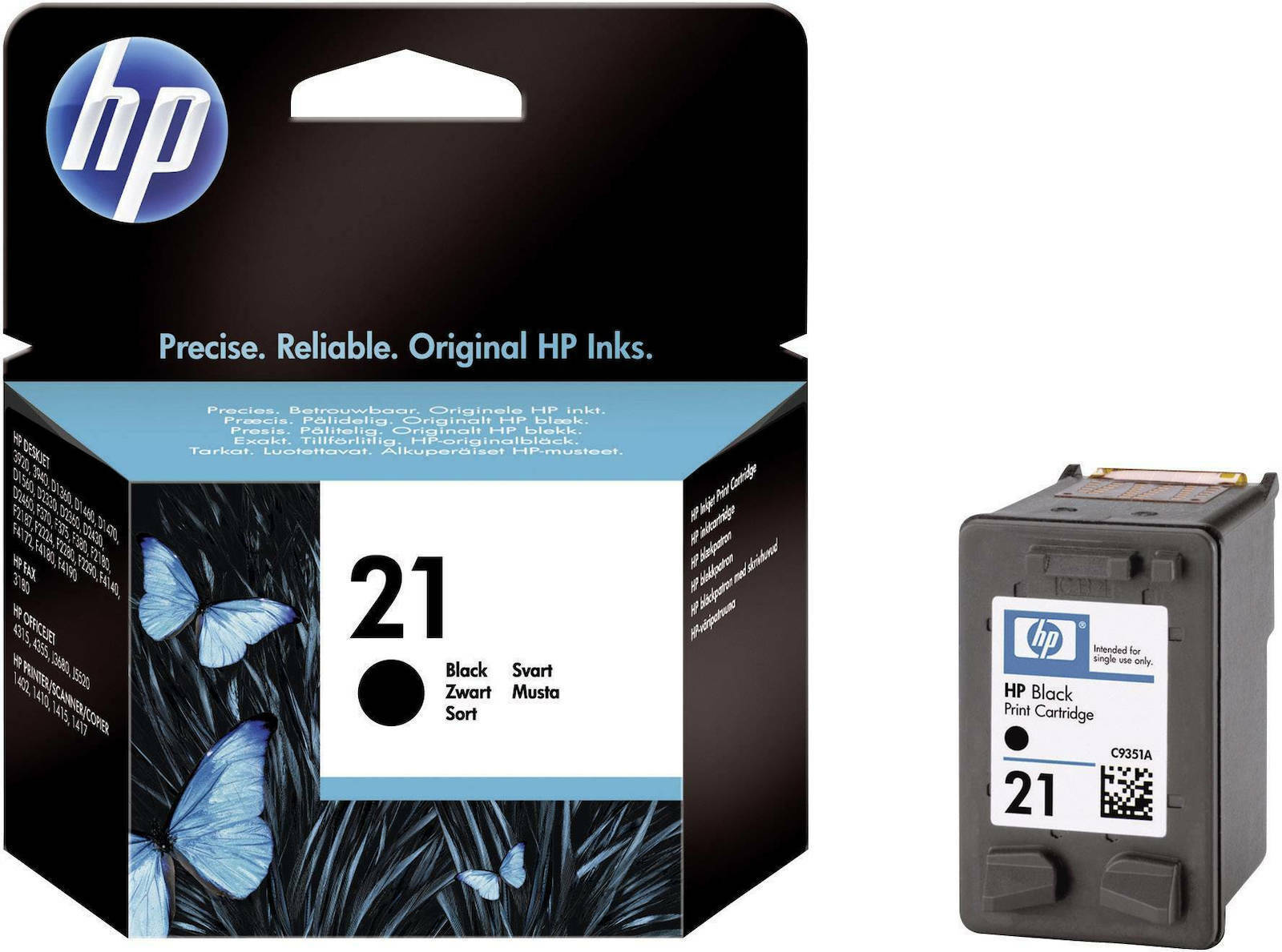 HP 21 Γνήσιο Μελάνι Εκτυπωτή InkJet Μαύρο (C9351AE)