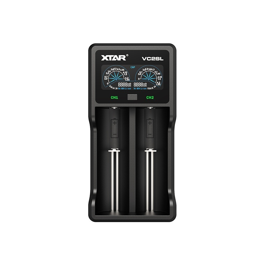 XTAR VC2SL USB Φορτιστής 2 Μπαταριών Li-ion/Ni-MH Μεγέθους AA/AAA/D/18650/21700