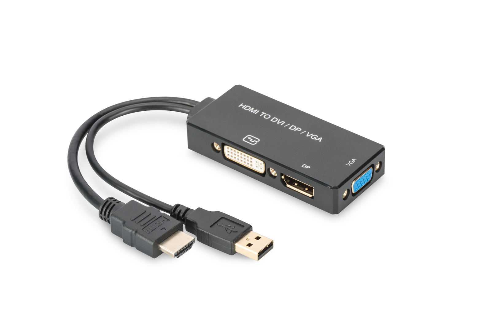 Digitus HDMI / USB-A male σε DVI-I / DisplayPort / VGA female 1τμχ (AK-330403-002-S)