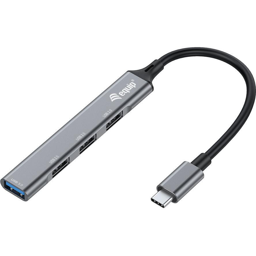 Equip USB 3.0 Hub 4 Θυρών με σύνδεση USB-C Γκρι - Image 1