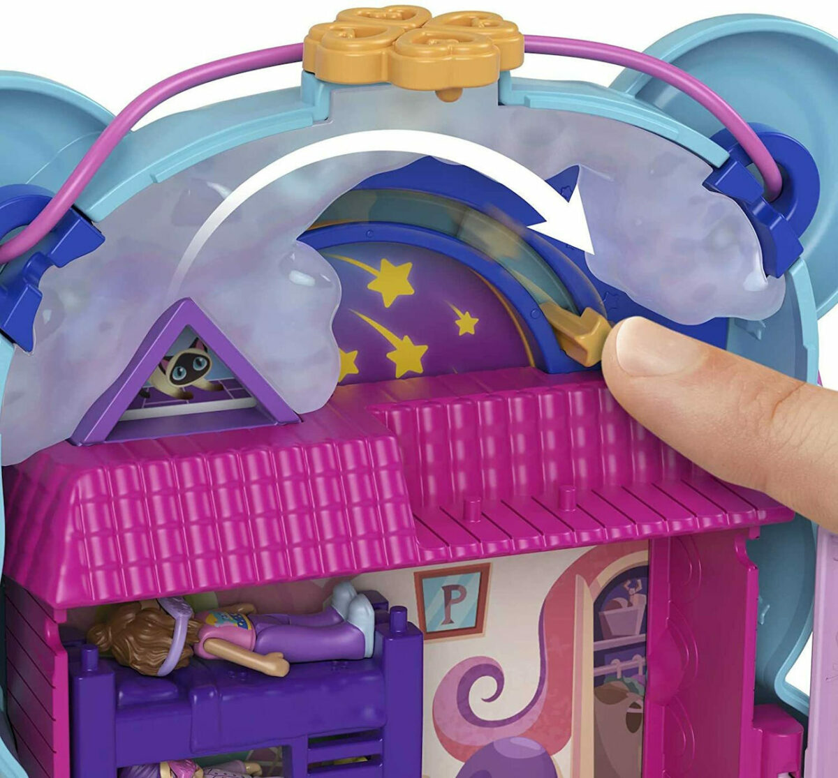 Mattel Παιχνίδι Μινιατούρα Polly Pocket Teddy Bear Purse Compact Τσαντάκι Sleepover - Image 5