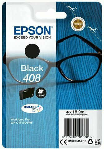 Epson 408 Γνήσιο Μελάνι Εκτυπωτή InkJet Μαύρο (C13T09J14010)