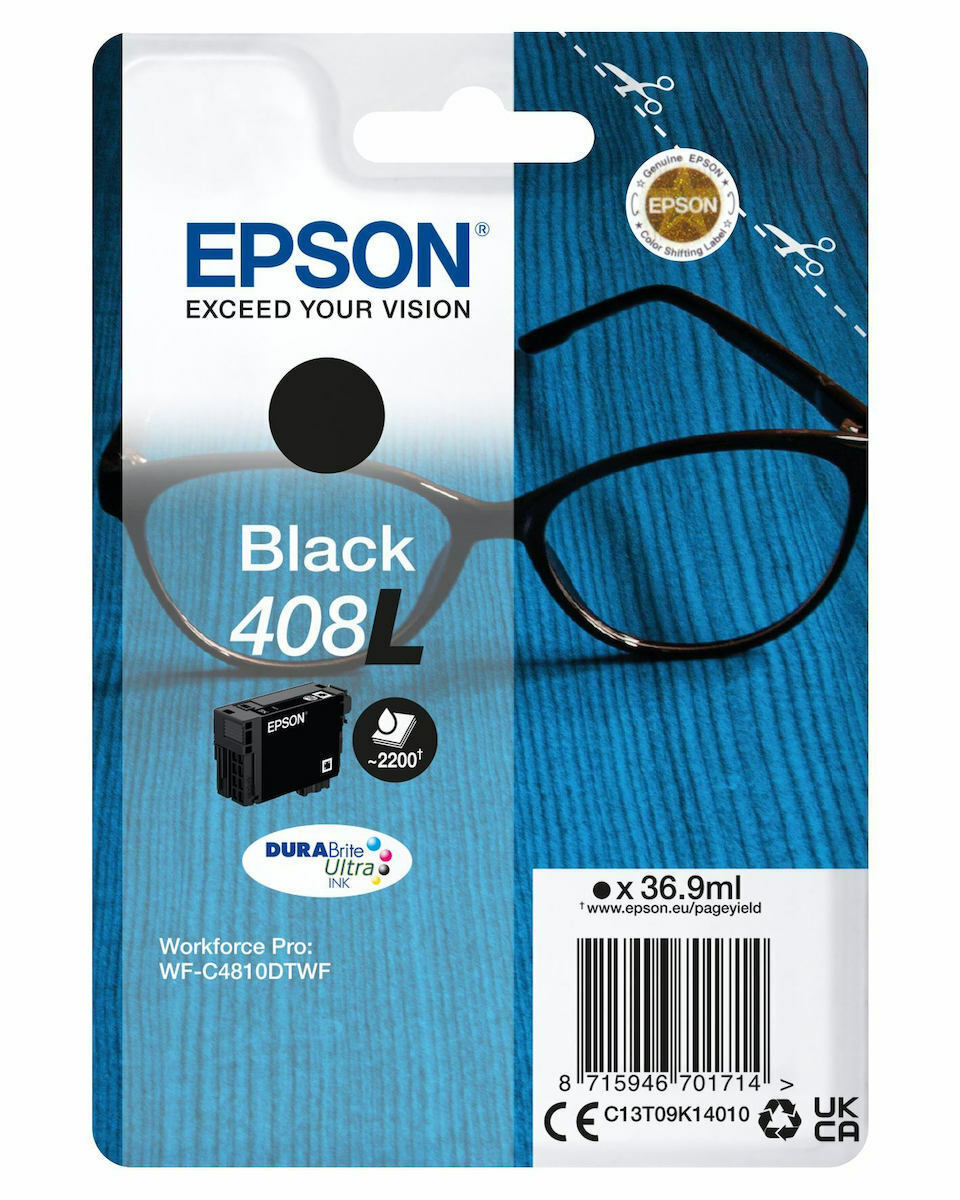 Epson 408L Γνήσιο Μελάνι Εκτυπωτή InkJet Μαύρο (C13T09K14010)