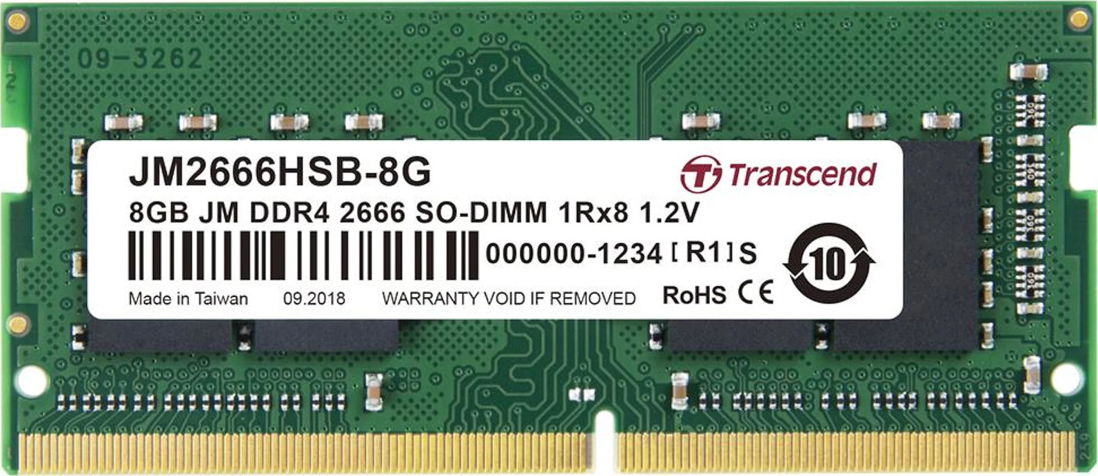 Transcend JetRam DDR4 με Module 1x16GB και Ταχύτητα 2666 για Laptop JM2666HSE-16G