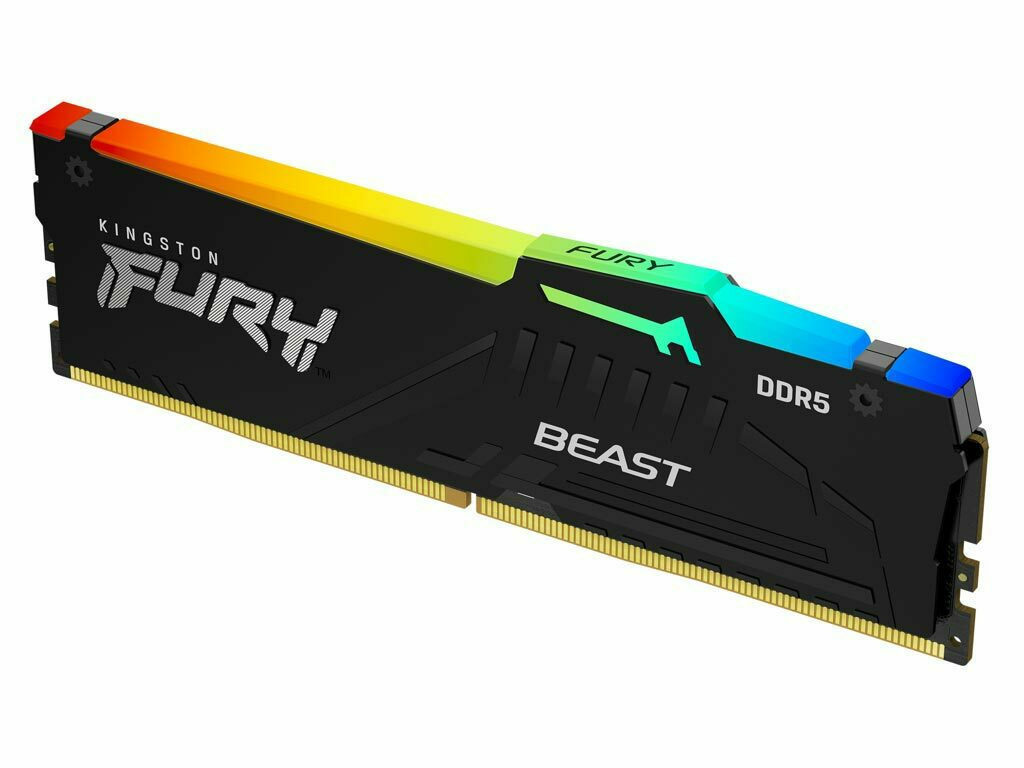 Kingston Fury Beast RGB DDR5 με Module 1x16GB και Ταχύτητα 5600 για Desktop KF556C40BBA-16
