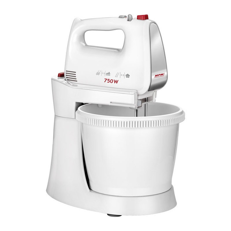 MPM Μίξερ με Πλαστικό Κάδο 3lt Λευκό 500W