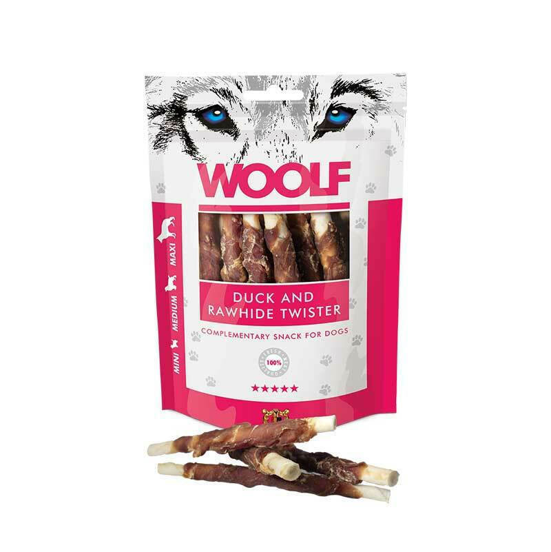 Woolf Snacks Rawhide Twister Λιχουδιές Σκύλου χωρίς Σιτηρά με Πάπια 100gr