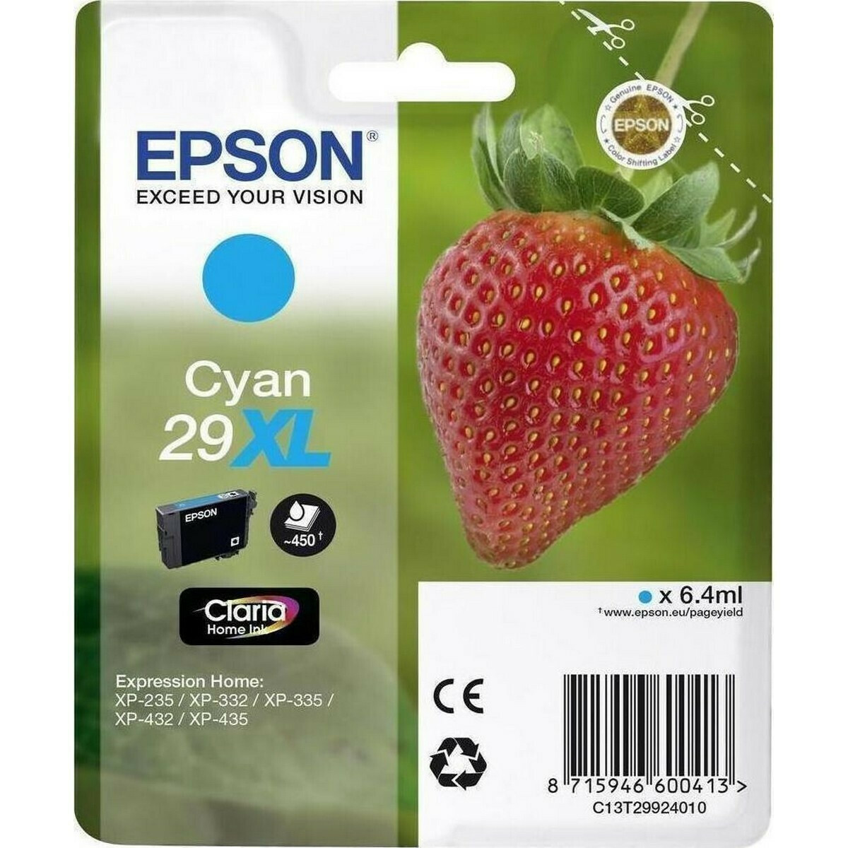 Epson 29XL Γνήσιο Μελάνι Εκτυπωτή InkJet Κυανό (C13T29924010 C13T29924012)