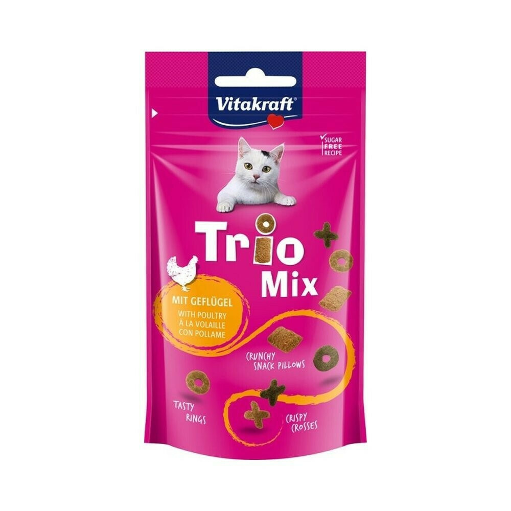 Vitakraft Trio Mix Λιχουδιές Σνακ για Ενήλικες Γάτες 60gr