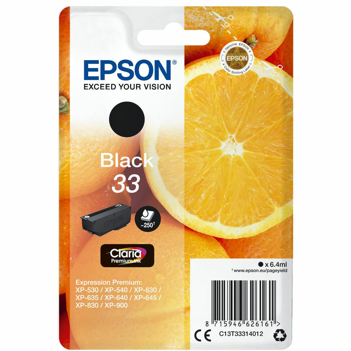Epson 33 Γνήσιο Μελάνι Εκτυπωτή InkJet Μαύρο (C13T33314010 C13T33314012)