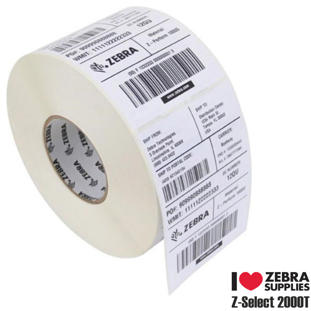Zebra Z-Select 2000T 2580 Αυτοκόλλητες Ετικέτες σε Ρολό για Εκτυπωτή Ετικετών 51x25mm - Image 1