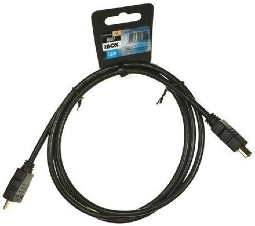 iBox HDMI 1.4 Braided HDMI male - HDMI male 1.5m Μαύρο (ITVFHD0115)
