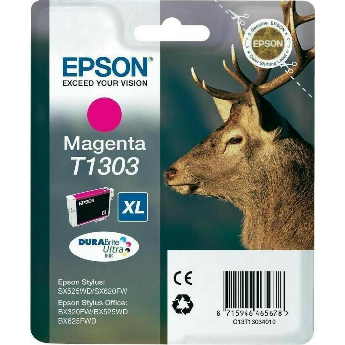 Epson T1303XL Γνήσιο Μελάνι Εκτυπωτή InkJet Ματζέντα (C13T13034010 C13T13034012)