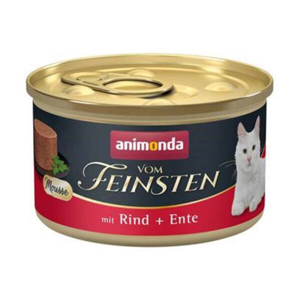 Animonda Vom Feinsten Υγρή Τροφή για Ενήλικες Γάτες σε Κονσέρβα με Βοδινό και Πάπια χωρίς Σιτηρά & Γλουτένη 85gr A5-83035