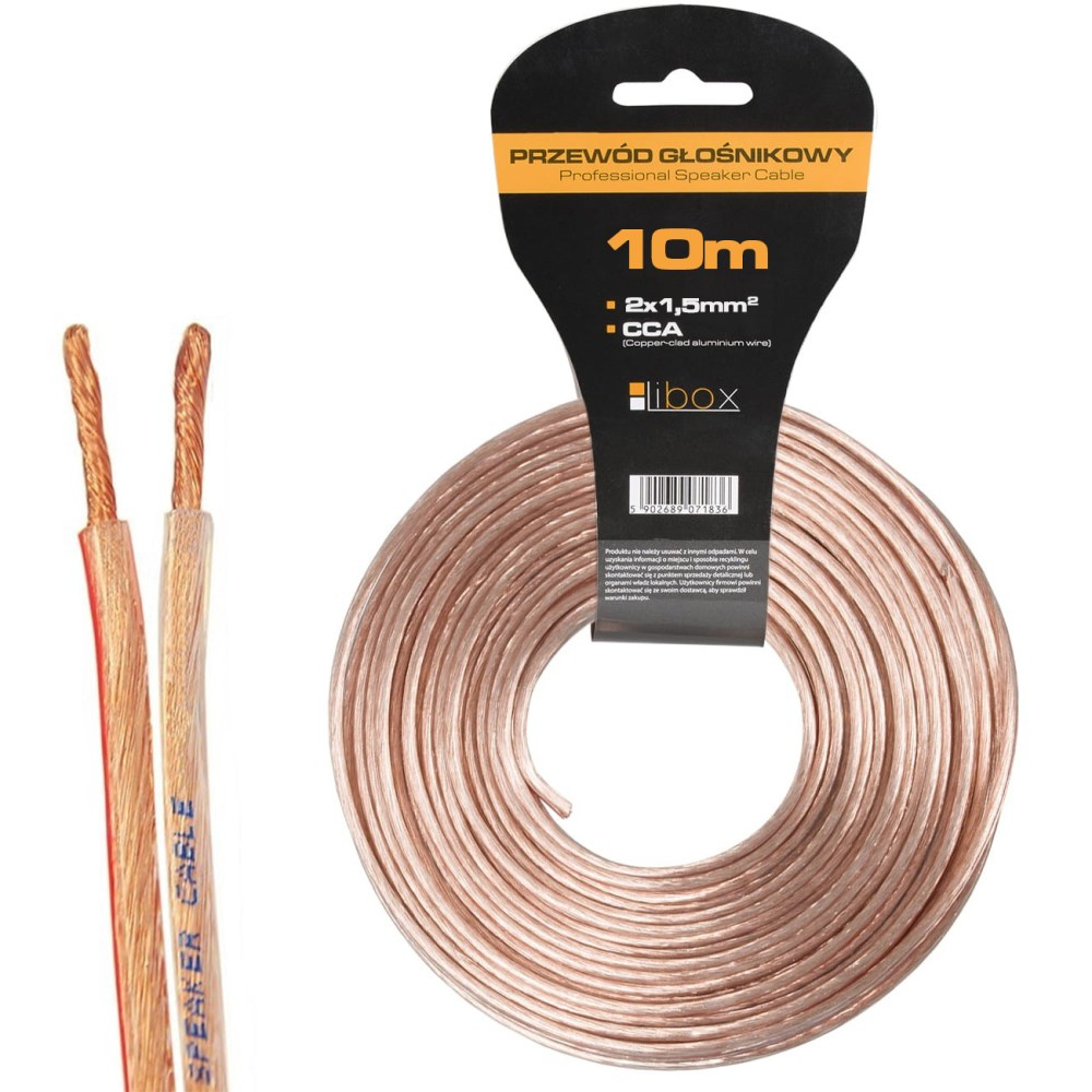 Libox Libox Καλώδιο Ηχείου Ατερμάτιστο 10m (LB0008-10) 1τμχ