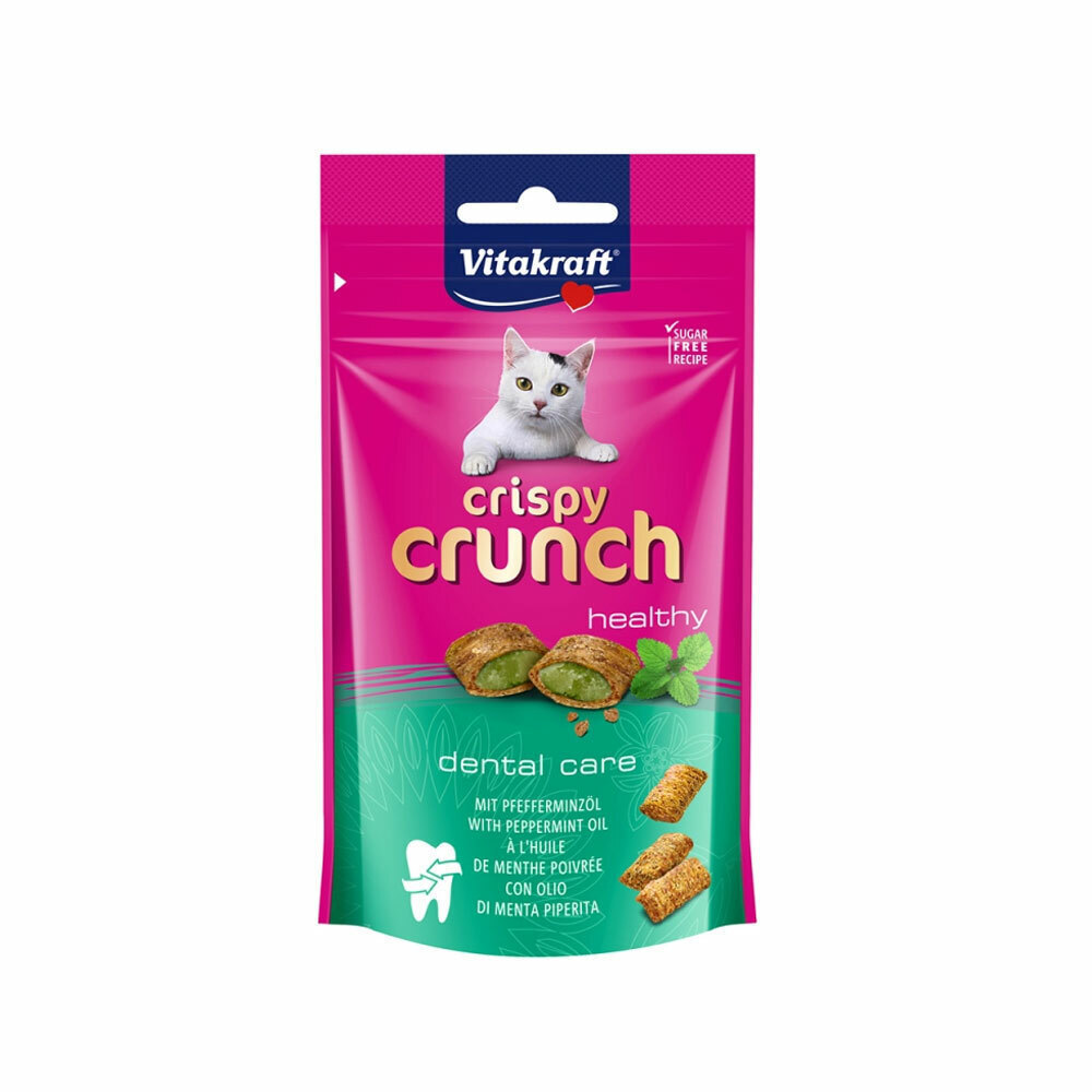 Vitakraft Crispy Crunch Dental Care Λιχουδιές Σνακ με Κοτόπουλο για Ενήλικες Γάτες 60gr