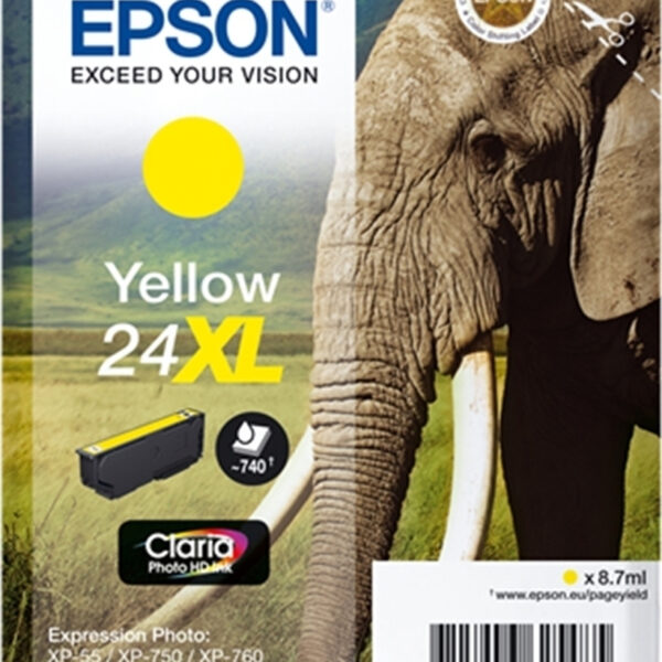 Epson 24XL Γνήσιο Μελάνι Εκτυπωτή InkJet Κίτρινο (C13T24344010 C13T24344012)