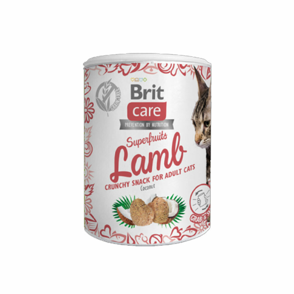 Brit Care Superfruit Λιχουδιές Σνακ με Αρνί για Ενήλικες Γάτες 100gr