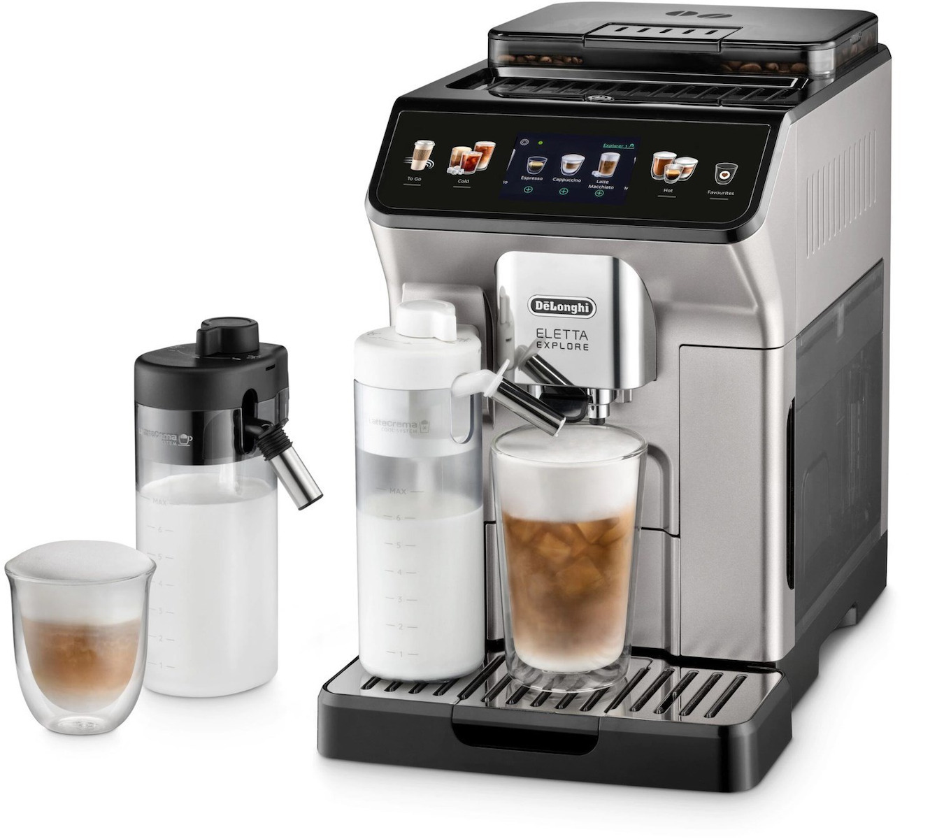 De'Longhi Eletta Explore Αυτόματη με Μύλο Άλεσης Ασημί