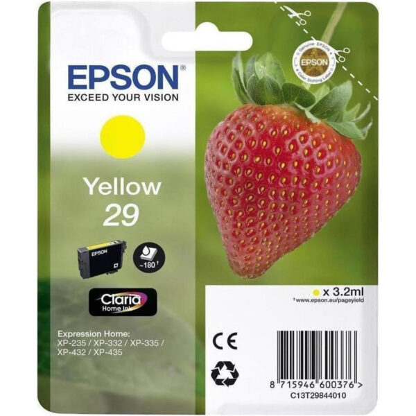 Epson 29 Γνήσιο Μελάνι Εκτυπωτή InkJet Κίτρινο (C13T29844010 C13T29844012)