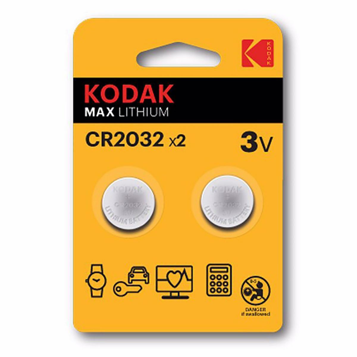 Kodak Max Lithium Μπαταρίες Ρολογιών CR2032 3V 2τμχ
