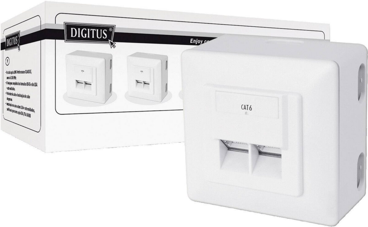 Digitus Εξωτερική Μονή Πρίζα Δικτύου RJ45 Τύπου Cat6 σε Λευκό Χρώμα DN-9006/B5-N - Image 2