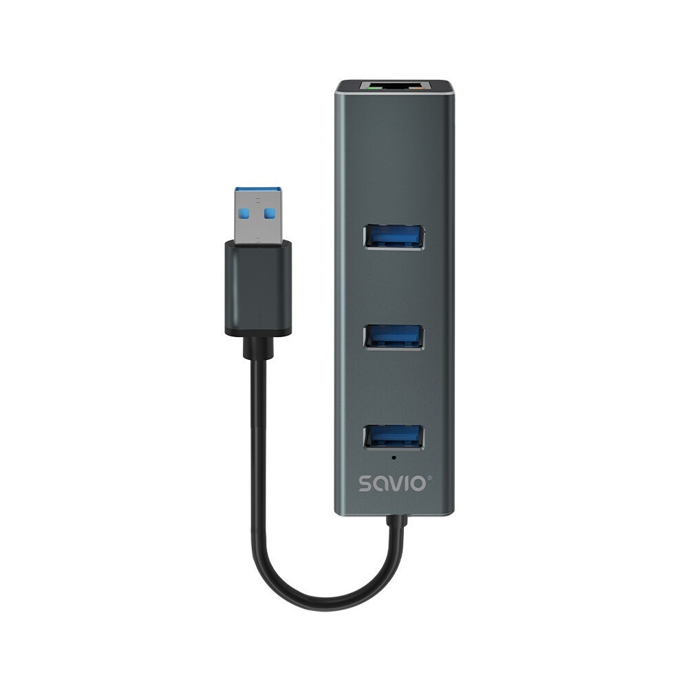 Savio USB 3.1 Hub 3 Θυρών με σύνδεση USB-A Γκρι