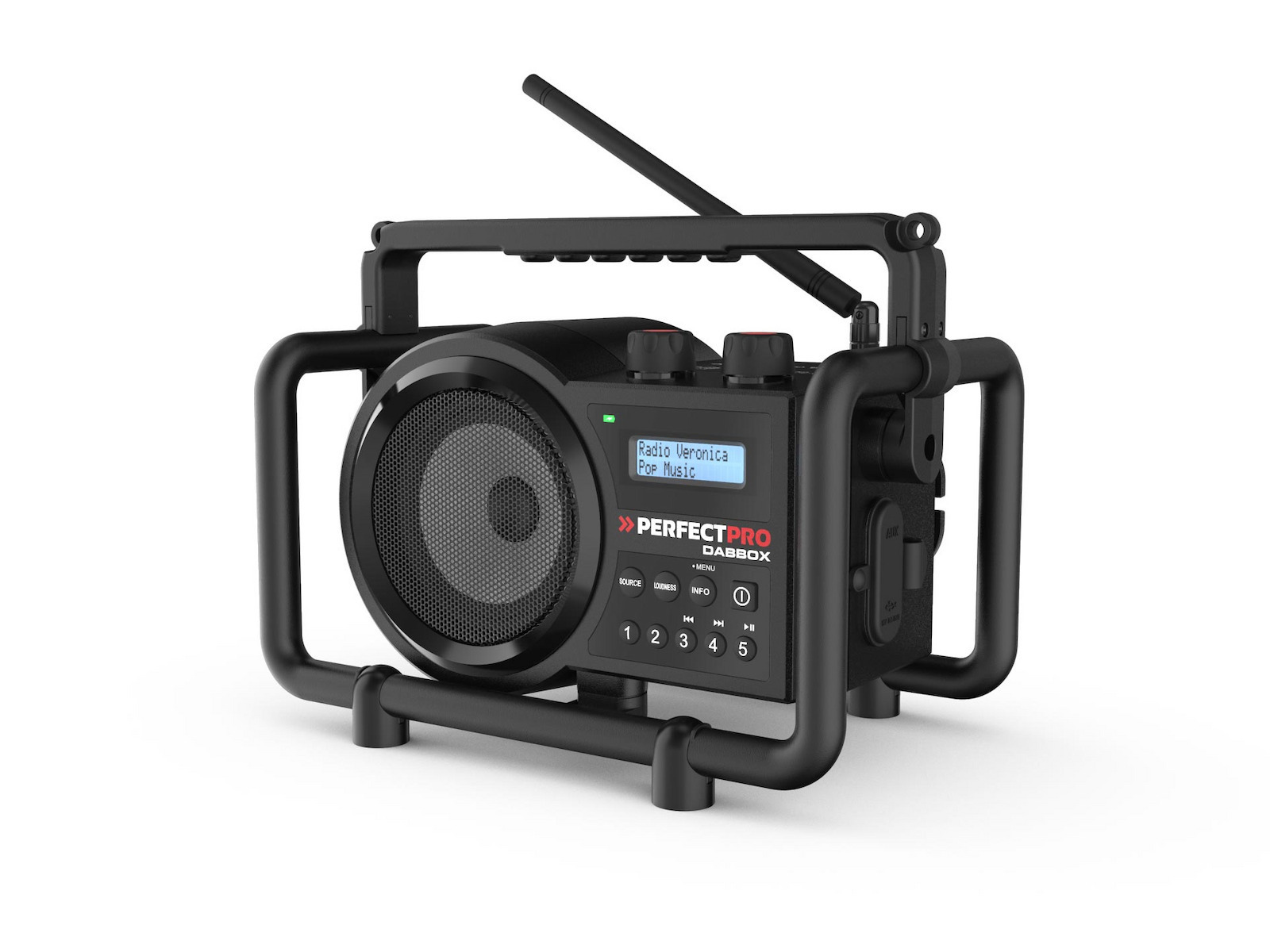 PerfectPro Dabbox Επιτραπέζιο Ραδιόφωνο Επαναφορτιζόμενο με Bluetooth Μαύρο