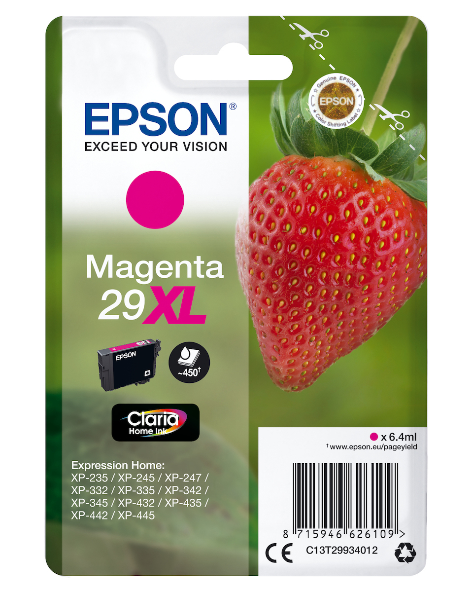 Epson 29XL Γνήσιο Μελάνι Εκτυπωτή InkJet Ματζέντα (C13T29934010 C13T29934012)
