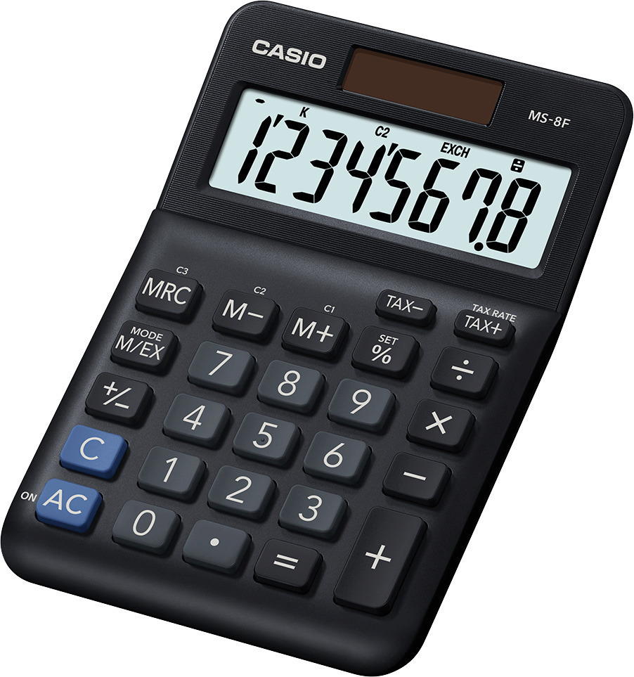 Casio Αριθμομηχανή Λογιστική 8 Ψηφίων σε Μαύρο Χρώμα