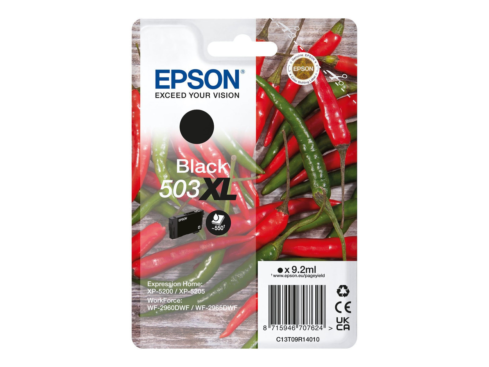 Epson 503XL Γνήσιο Μελάνι Εκτυπωτή InkJet Μαύρο (C13T09R14010)