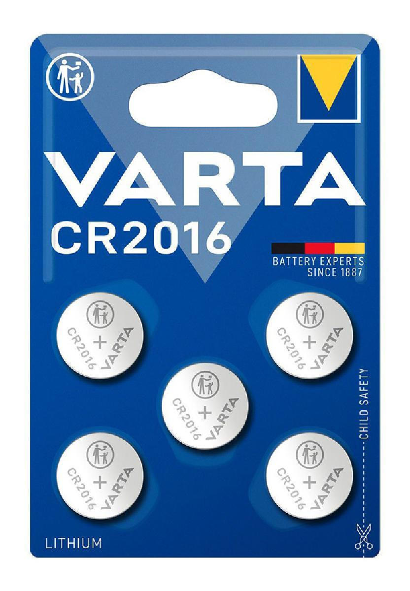 Varta Μπαταρίες Λιθίου Ρολογιών CR2016 3V 5τμχ