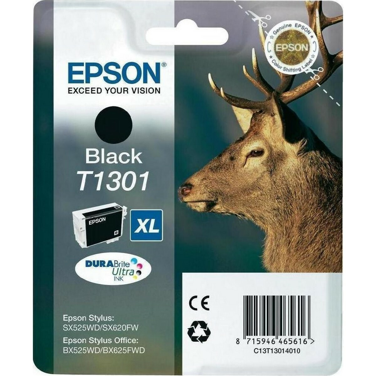 Epson T1301XL Γνήσιο Μελάνι Εκτυπωτή InkJet Μαύρο (C13T13014012 C13T13014010)