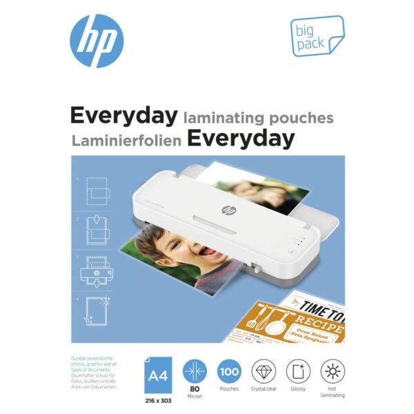 HP Ζελατίνες Πλαστικοποίησης Everyday A4 9154 A4 80 microns 100τμχ