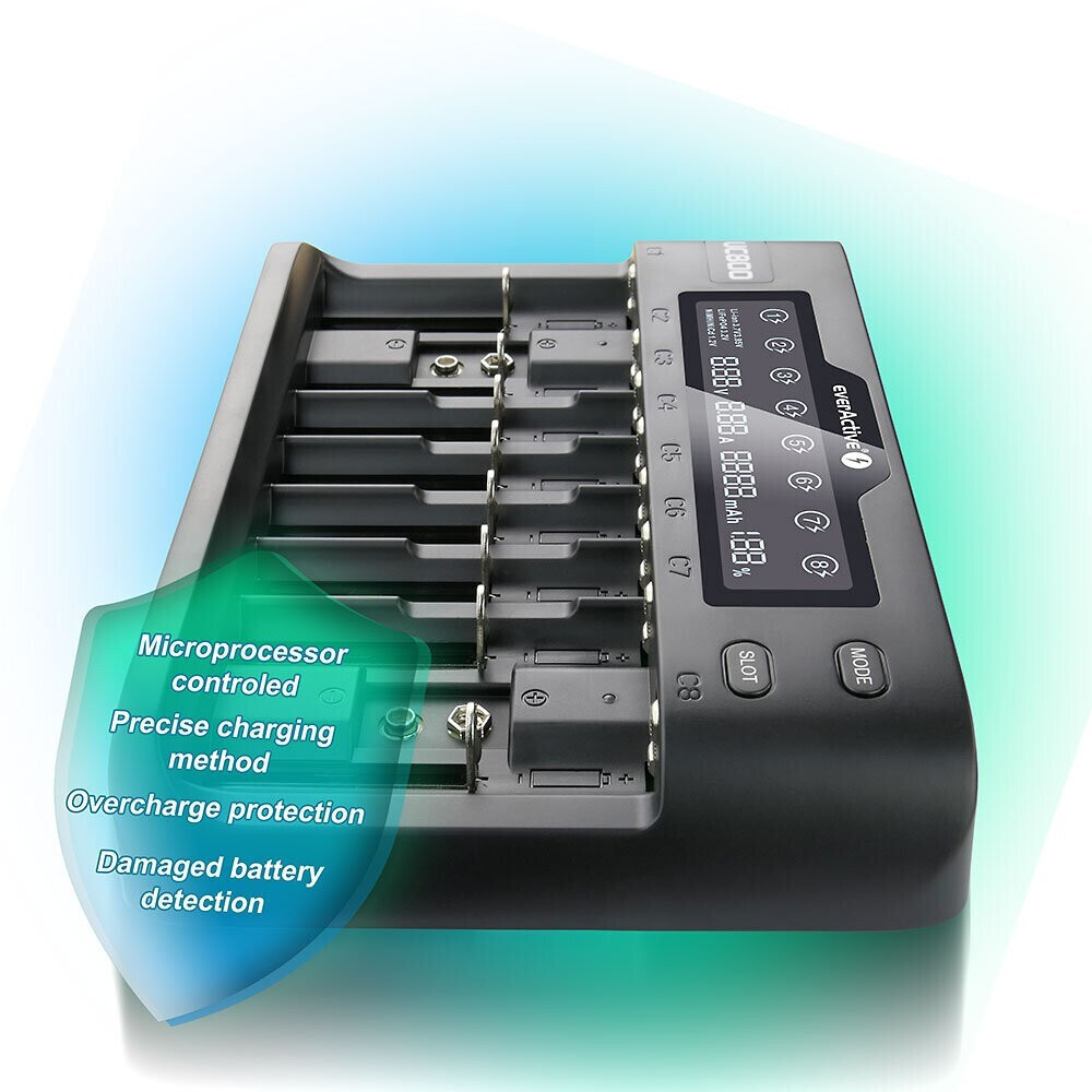 20230123135055_1837117a everActive UC-800 Φορτιστής 8 Μπαταριών Li-ion/Ni-MH Μεγέθους AA/AAA/D/18650/16340/26650/14500 - Image 8