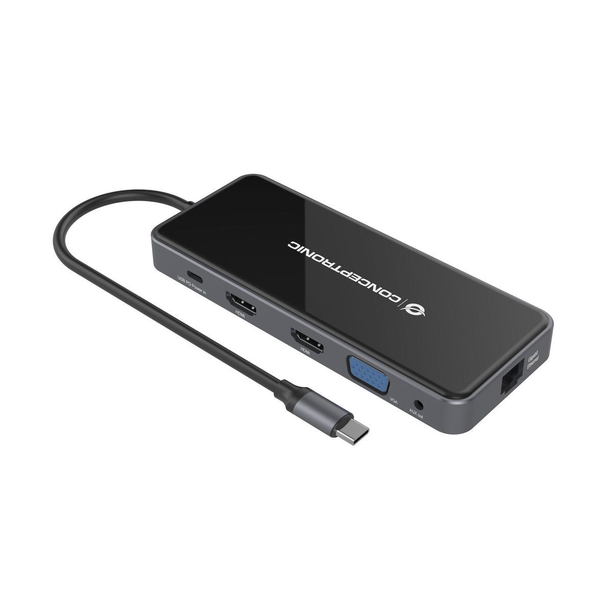 Conceptronic USB-C Docking Station με HDMI 4K PD Ethernet (DONN15G) - Image 1