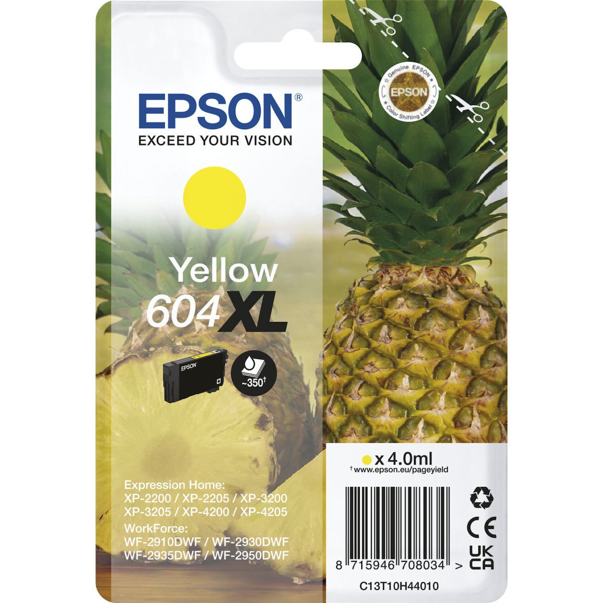 Epson 604XL Γνήσιο Μελάνι Εκτυπωτή InkJet Κίτρινο (C13T10H44010)
