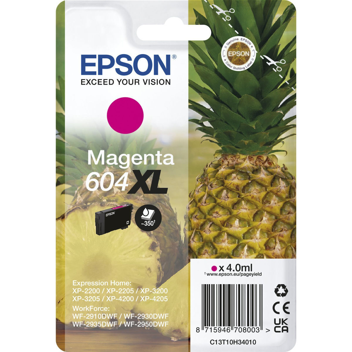 Epson 604XL Γνήσιο Μελάνι Εκτυπωτή InkJet Ματζέντα (C13T10H34010)