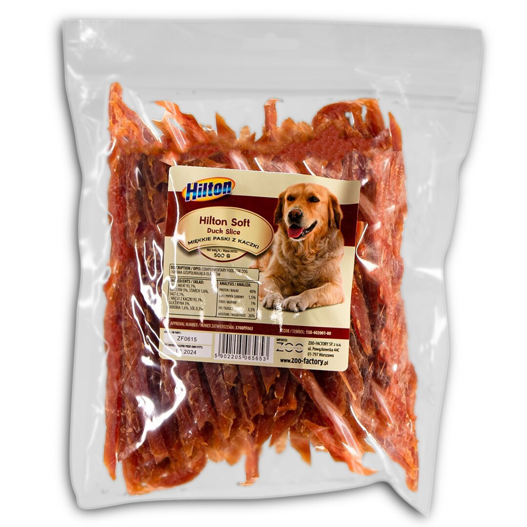 Hilton Hilton Soft Duck Slice Λιχουδιά Σκύλου με Πάπια 500gr