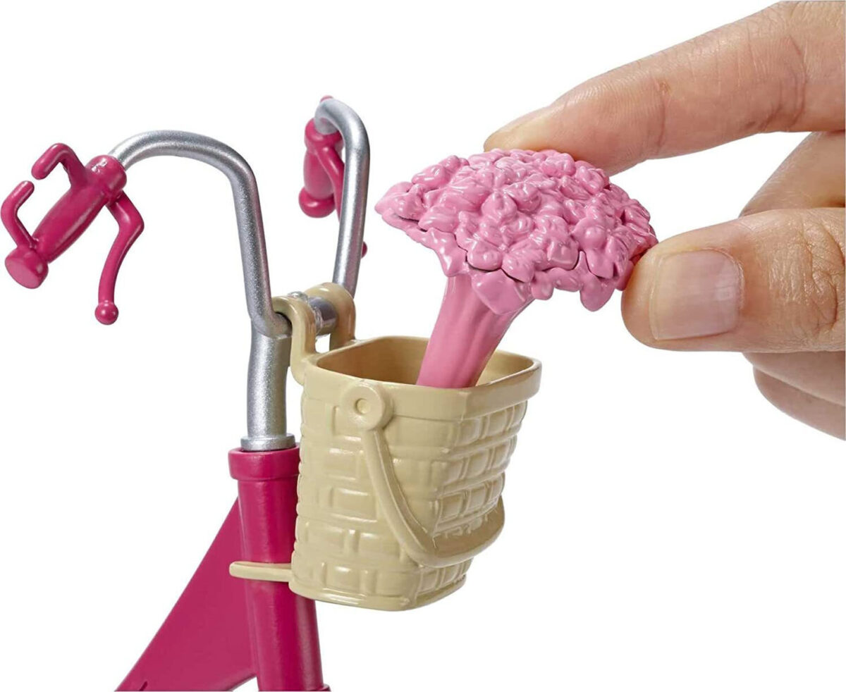 Barbie Bicycle with Helmet & Basket with Flowers για 3+ Ετών - Image 3