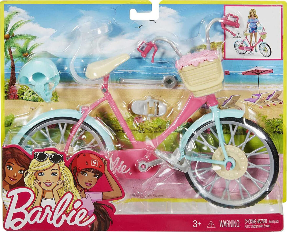 Barbie Bicycle with Helmet & Basket with Flowers για 3+ Ετών - Image 1