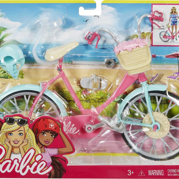 Barbie Bicycle with Helmet & Basket with Flowers για 3+ Ετών