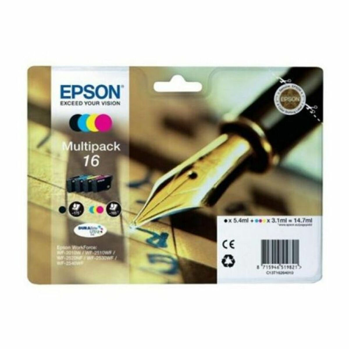 Epson Γνήσιο Μελάνι Εκτυπωτή InkJet Κίτρινο / Κυανό / Ματζέντα / Μαύρο (C13T16264022)