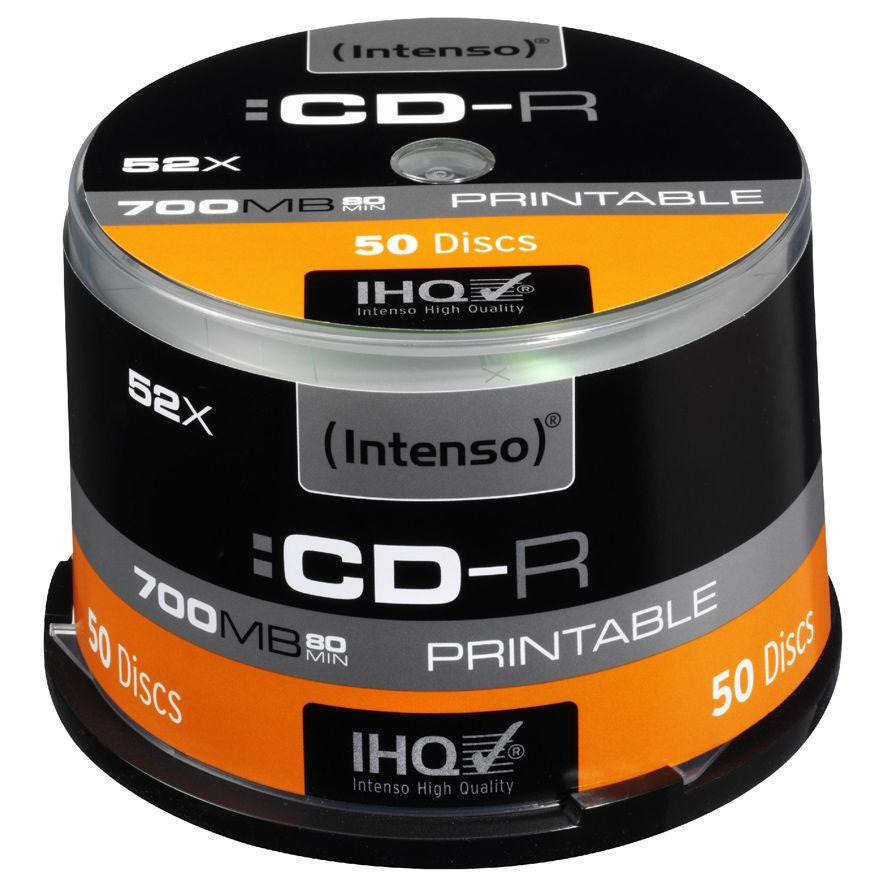Intenso Εγγράψιμα CD-R 52x Printable 700MB Cake Box 50τμχ - Image 1